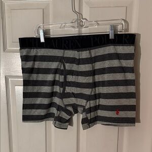 Polo by Ralph Lauren Men's Striped XXL Boxer Briefs in Black and Gray